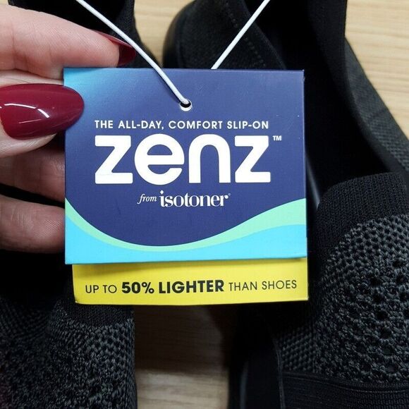 ZENZ ISOTONER Shoes Mens Sz 10 Gray Slip On Active Lightweight Casual Everywear - Picture 7 of 10